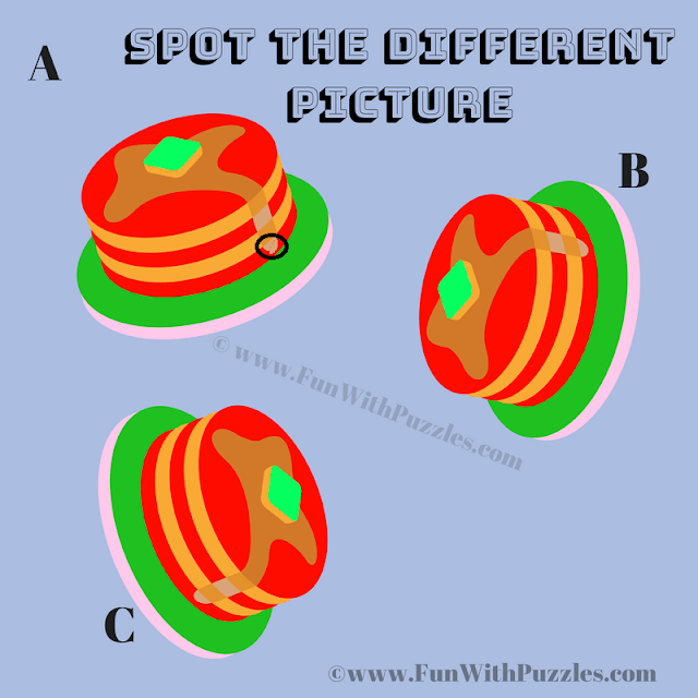 Odd One Out Pancakes Puzzle for Kids Answer
