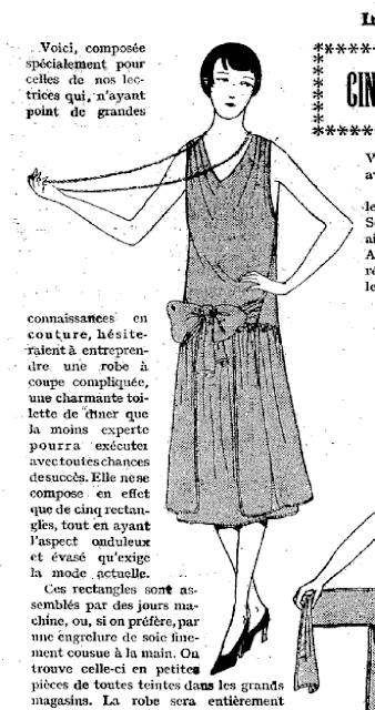 The Vintage Pattern Files: Free 1920's Sewing Pattern - 5 Rectangles = 1 Dress / Cinq Rectangles + Une Robe