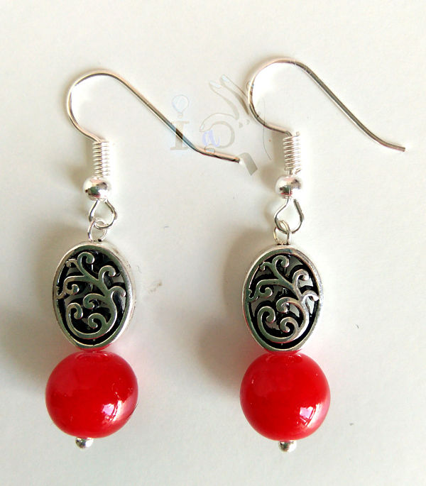 Pendientes-rojos-inspiración-elfica-ideadoamano