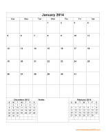 January 2014 Calendar Printable #13 - Printable Calendar 2014, Blank