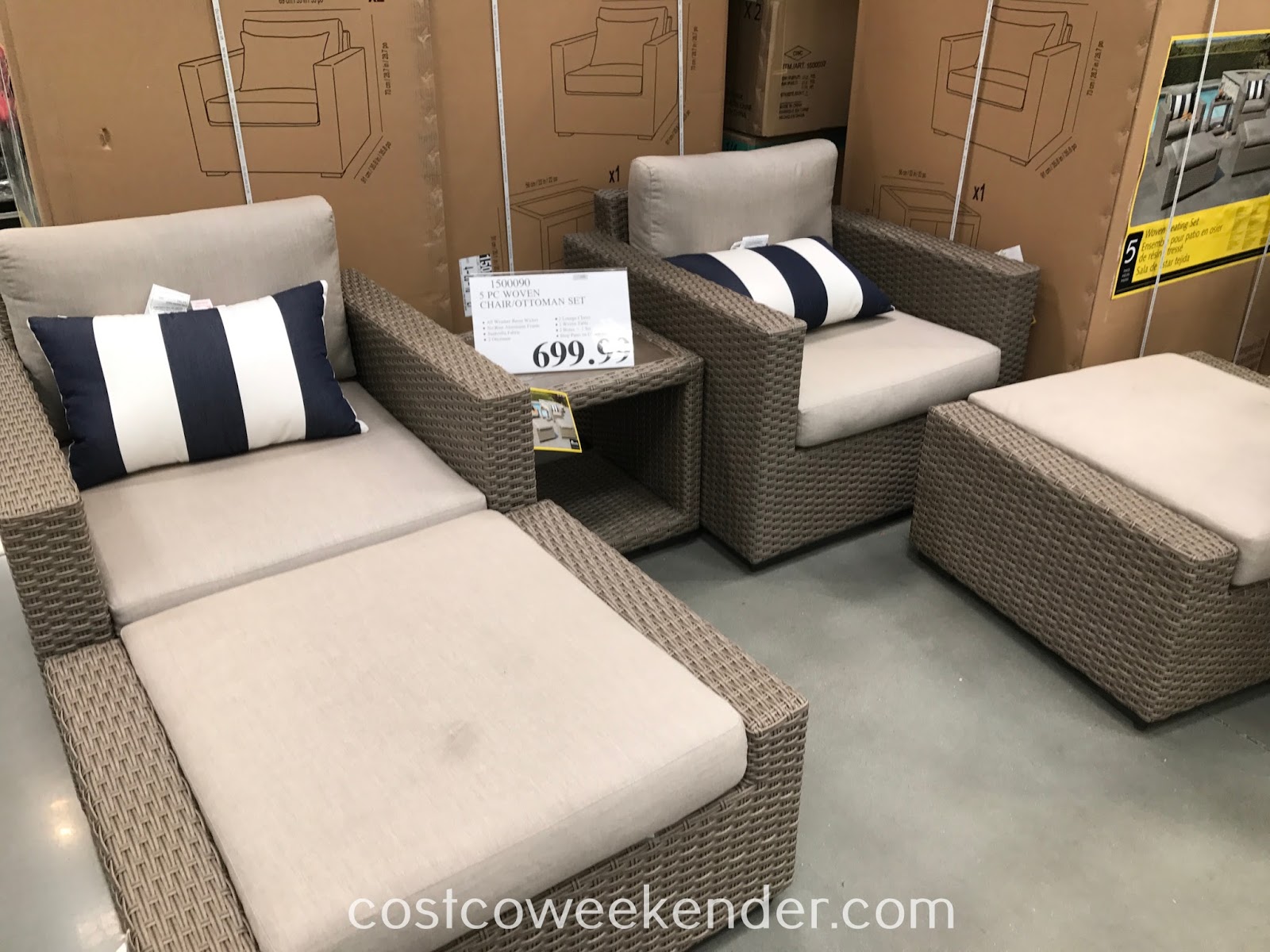 Woven Chair/Ottoman Set (5 piece) Costco Weekender