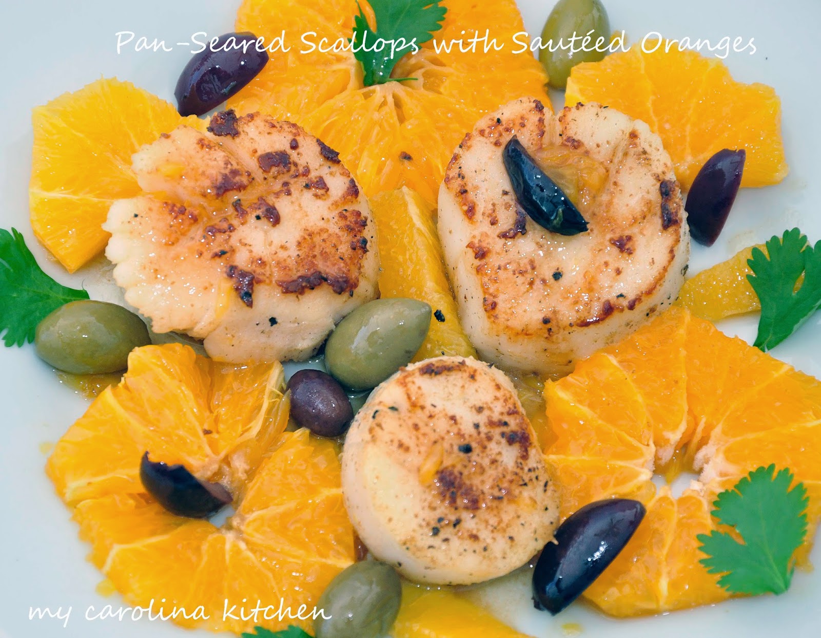 My Carolina Kitchen PanSeared Scallops with Sautéed Oranges