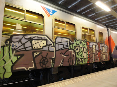 Action painting bringing art to the trains