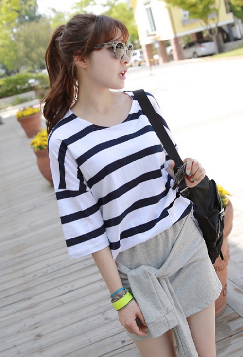 [Miamasvin] Oversized Striped TEE | KSTYLICK - Latest Korean Fashion ...