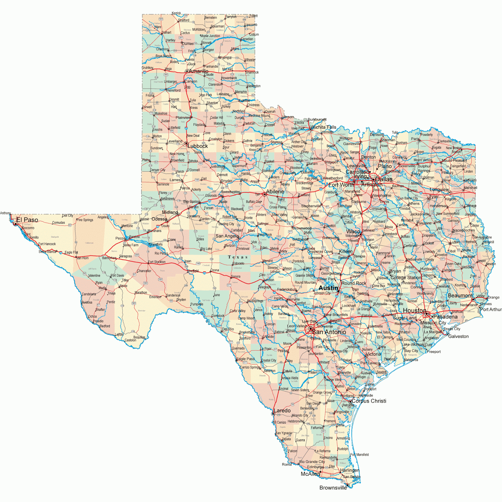 Albums 97+ Images show me a map of the state of texas Excellent