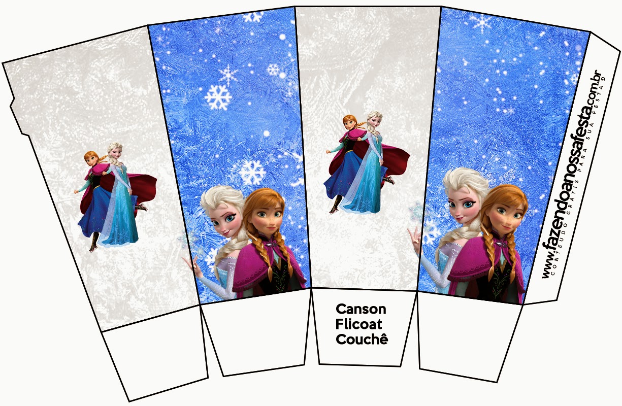 Frozen Nevando: Cajas para Imprimir Gratis. Cajas para palomitas de maíz = pop corns = poporopos