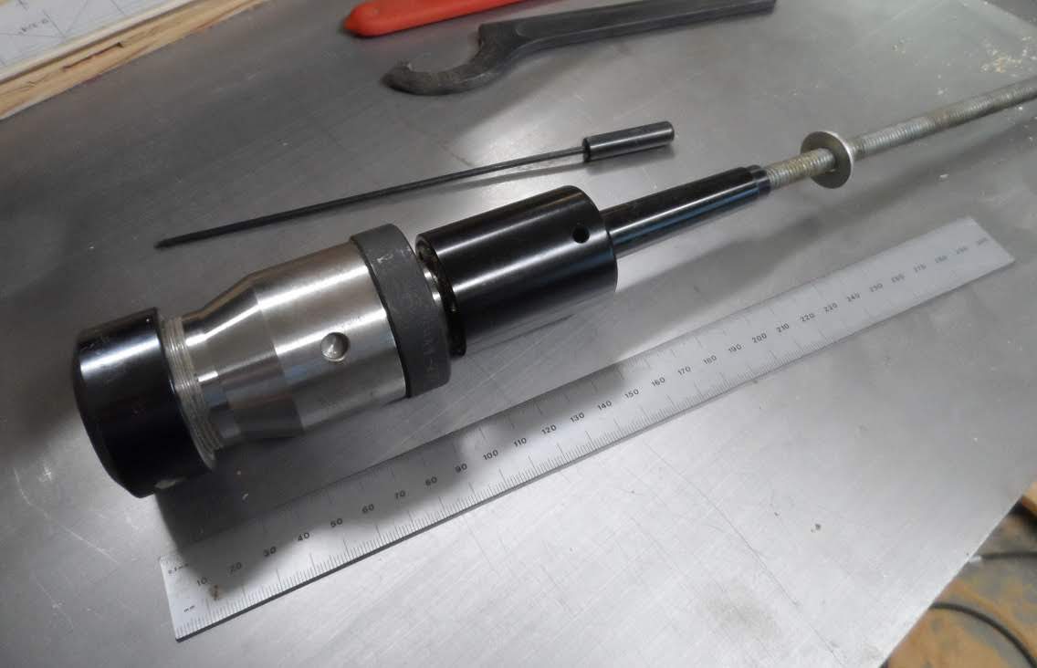 The Sawdust Post Woodturning Live Center with Collet Chuck and Drawbar