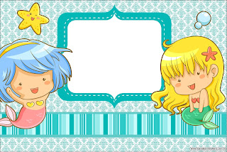 Sirenitas Bebés: Inivtaciones para Imprimir Gratis. Sirenitas Bebés: Invitaciones para Imprimir Gratis.