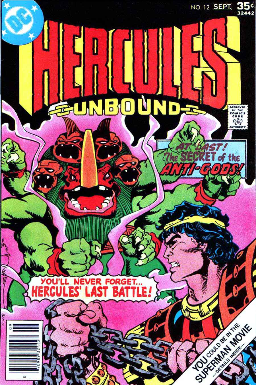 Walt Simonson dc bronze age 1970s comic book cover - Hercules Unbound #12