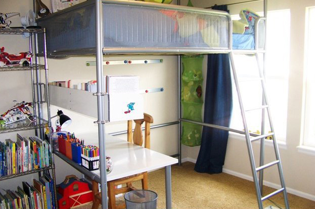 loft bed with desk underneath