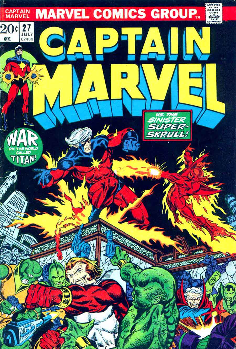 Captain Marvel #27 - Jim Starlin marvel key issue 1970s bronze age comic book cover - 1st appearance Eros Starfox