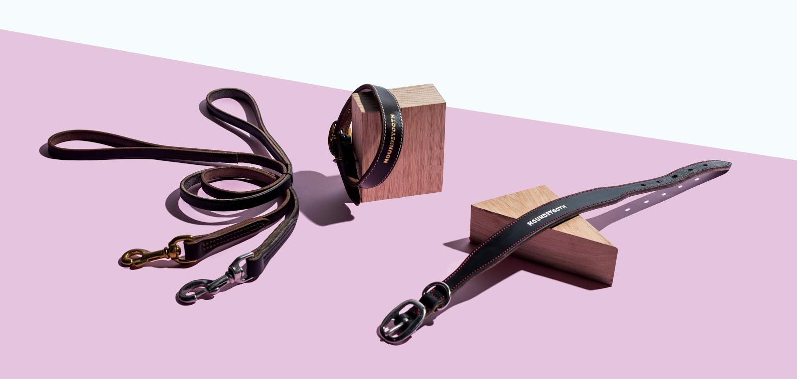 Houndztooth Leather Dog Collar & Lead Competition Australian Dog Lover