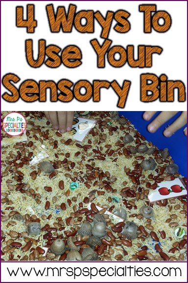 Use your sensory bin for more than reinforcement! Here are 4 different ways to target academic and language skills while using the sensory bin. These ideas are perfect for special education classes, students with autism and multiple disabilities. 