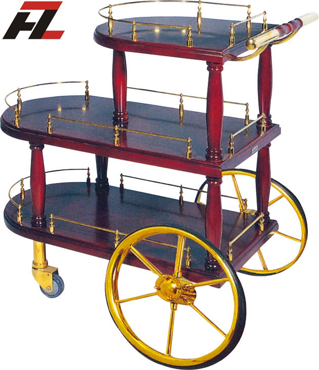 China hotel supplies manufacturer Four Wheels Bar Carts with Handle