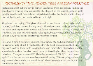 Kichalundu the Heaven Tree is an African Folktale teaching the beauty of life from death.