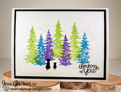 Bright Christmas Tree Card by Jess Gerstner featuring Newton's Nook Designs Whispering Pines
