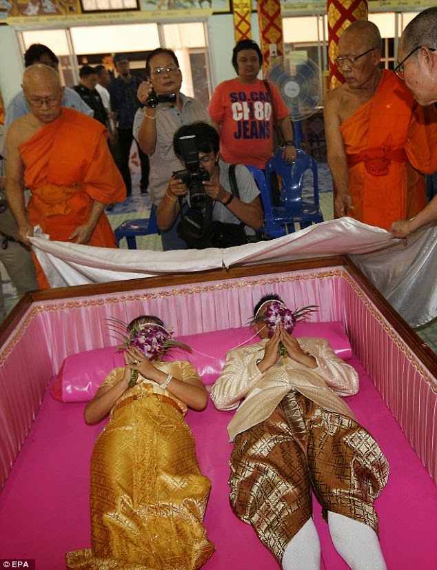 wedding in a coffin.