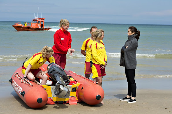 Crown Princess Mary of Denmark, as patron of the Danish Swimming Federation, participated in the inauguration of the new Life-Saving Post at the Tversted Strand