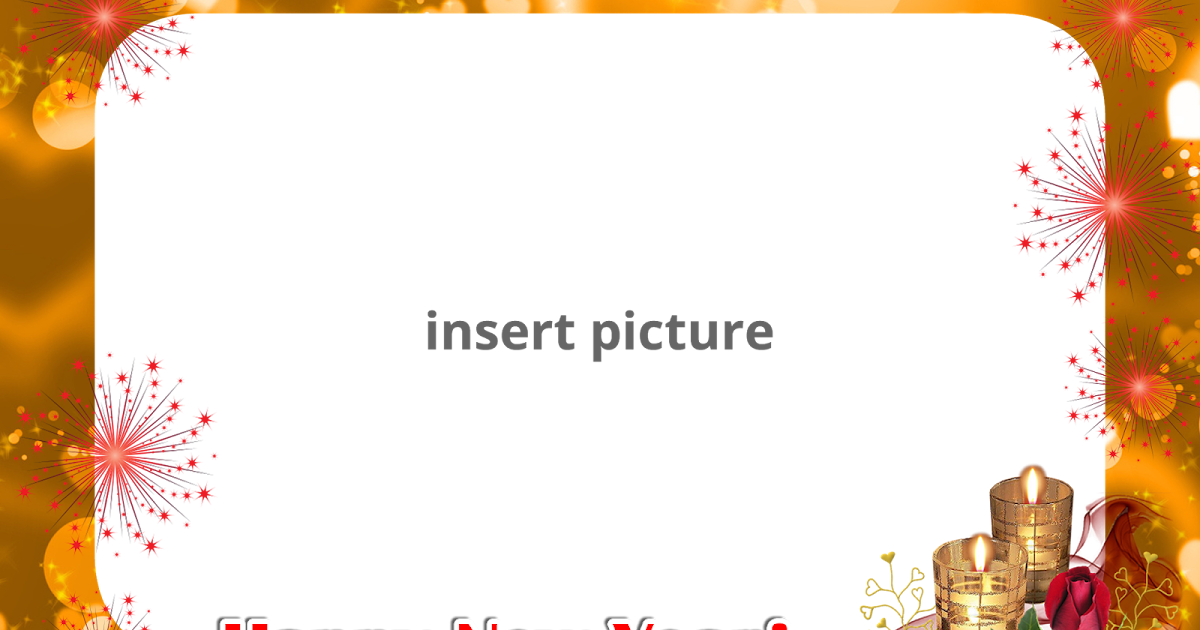 Happy New Year Candle PNG Frame Printable PNG Frames Cartoon Character PNG Photo Frames