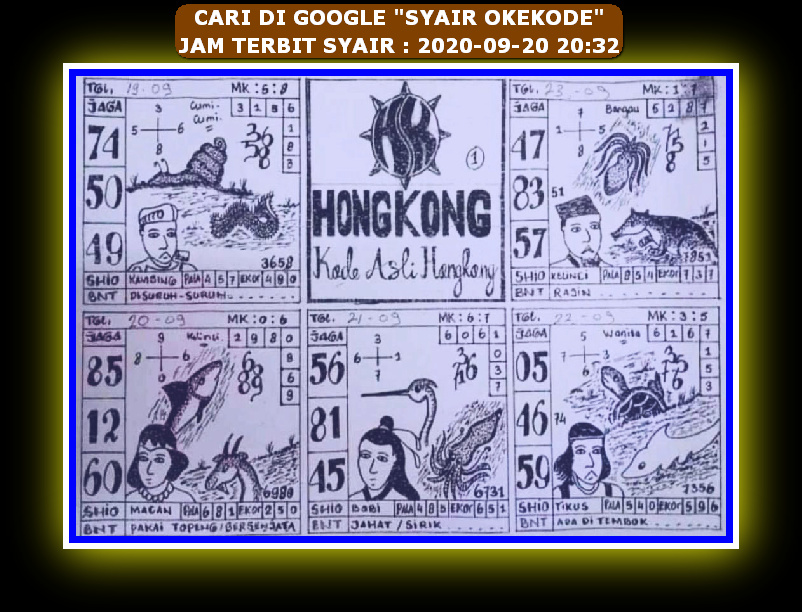 Syair hk 20 September 2020 KODE SYAIR SGP SYAIR HK SYAIR
