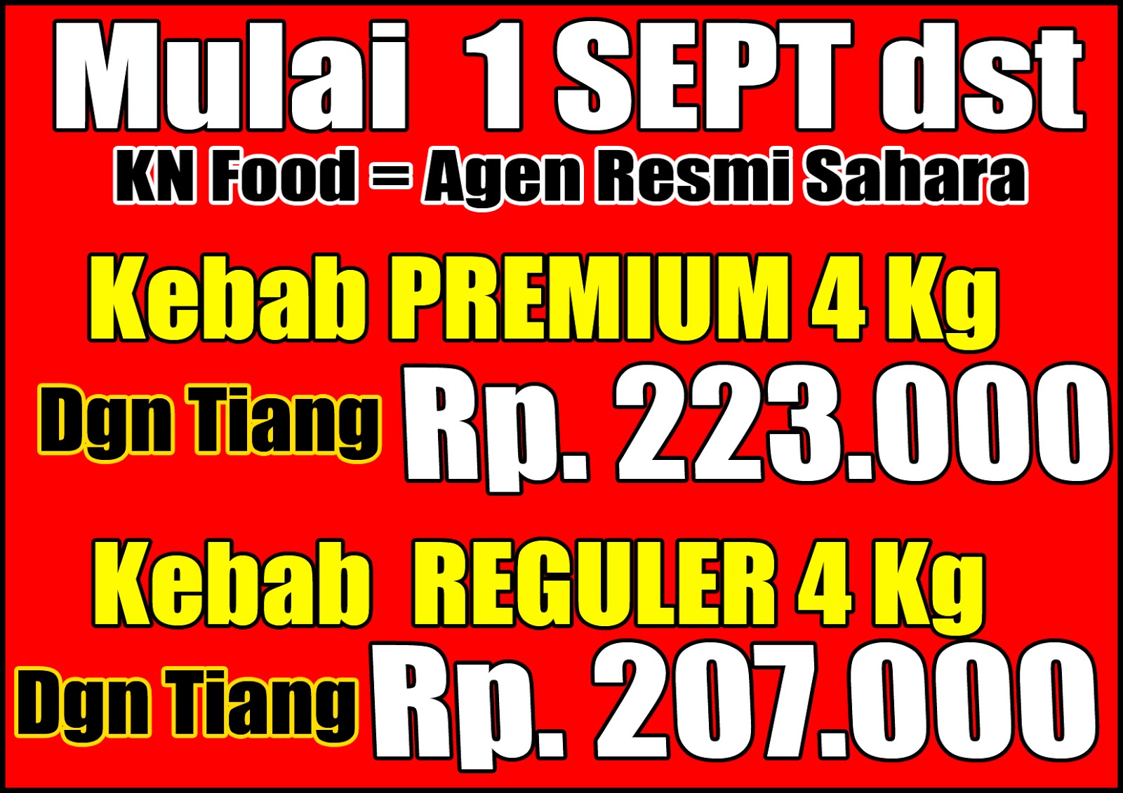 Daging Kebab 4 kg Sahara Reguler Supplier Bahan Baku Kebab