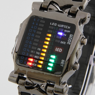 jam tangan unik sport gaul led watch tokyo flash sirine shark 