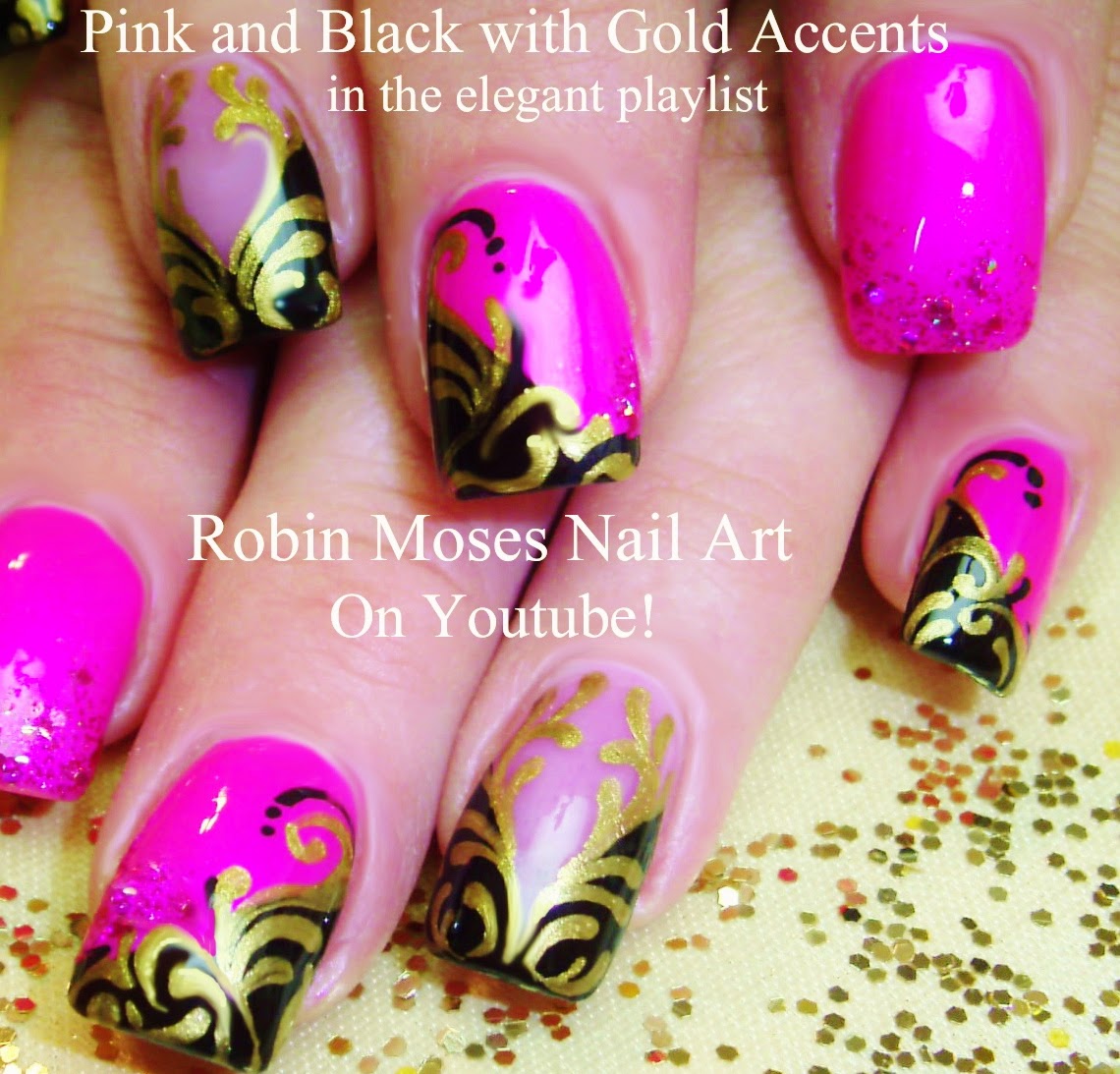 Nail Art by Robin Moses: "nye nails" "new years eve nails" "hot nails" "2015 nails" "nail art