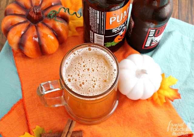 This quick and easy two ingredient Pumpkin Ginger Shandy is the perfect cocktail for fall or Thanksgiving entertaining.