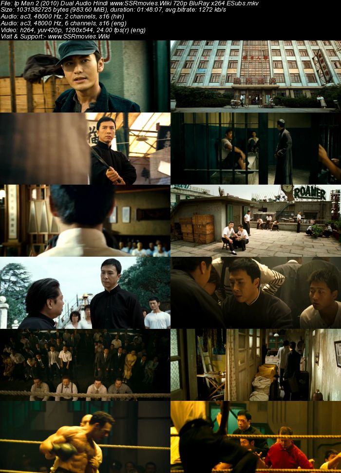 Ip Man 2 (2010) Dual Audio Hindi 720p BluRay x264 950MB ESubs