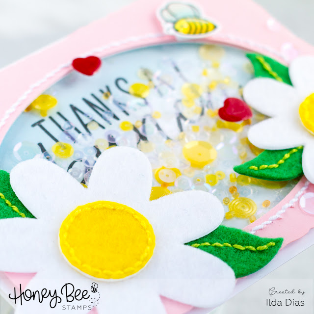 Thanks a Bunch Shaker Card for Honey Bee Day Blog Hop by ilovedoingallthingscrafty.com