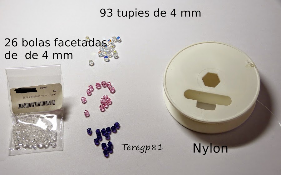 cristales swarovski, bolas facetadas, nylon