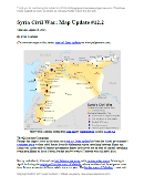 Map of territorial control in Syria's civil war, updated for April 2014. Shows control by government, rebels, ISIS extremists, and Kurdish militias. Includes important sites of recent fighting such as Yabroud, Maloula, Kasab, Azaz, Morek, Al Bukamal, and more.