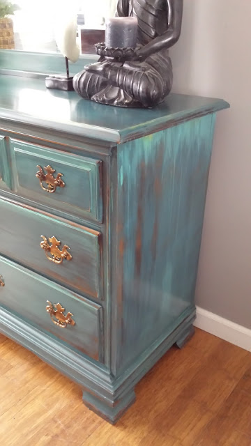 Bohemian Painted dresser, teal