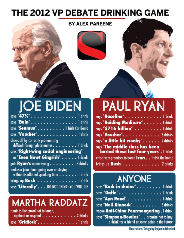 A Day in the Life 2012 Vice Presidential debate drinking game
