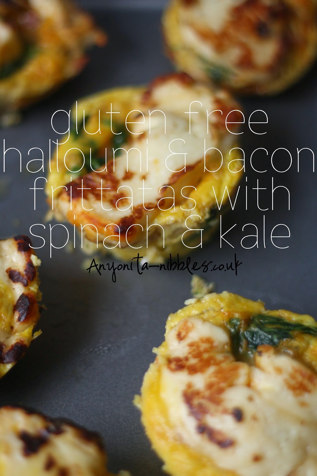 Gluten Free Halloumi & Bacon Frittatas with Spinach & Kale from Anyonita-nibbles.co.uk