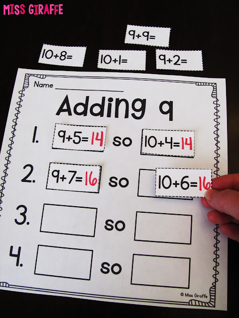 Adding 9 by making a 10 addition strategy and lots of other fun ways to teach make a 10 to add