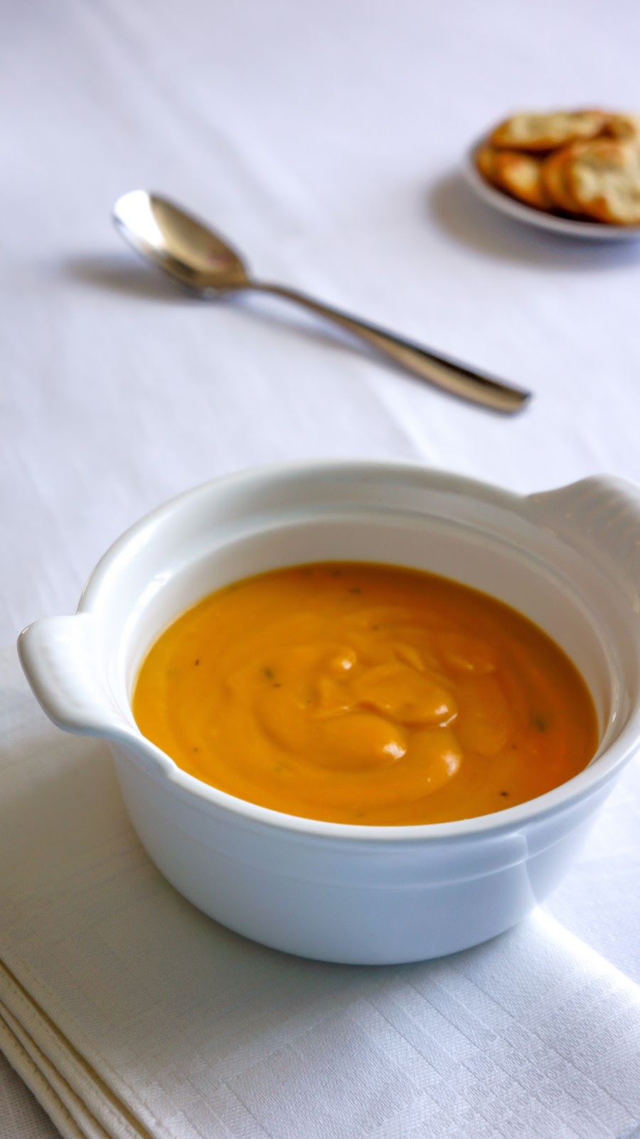 Cream of yellow split pea soup with coconut milk and savory