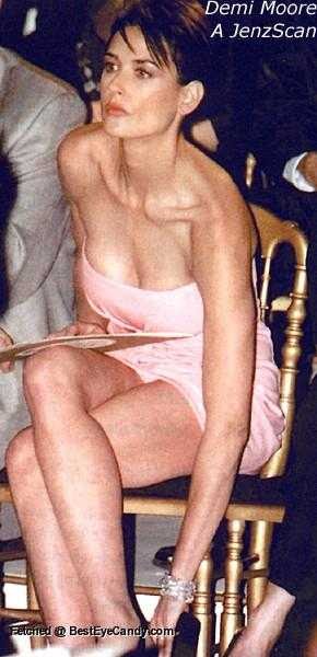 Demi Moore S Beautiful Legs And Upskirt Moment In Pink