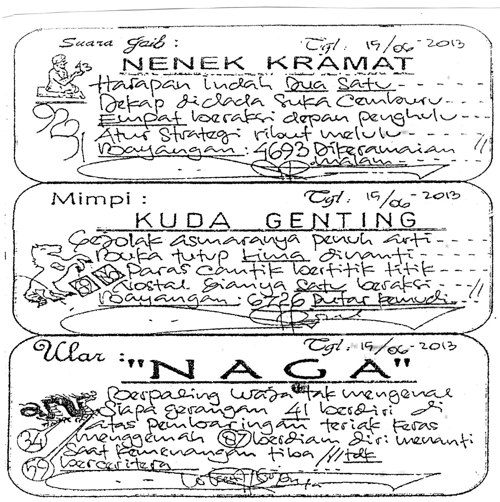 Cheater Baturaja Prediksi Singapore Sabtu 15062013