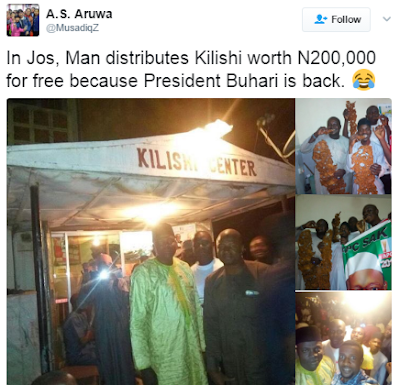 2d Man gives out free kilishi allegedly worth N200,000 to celebrate Buhari's return
