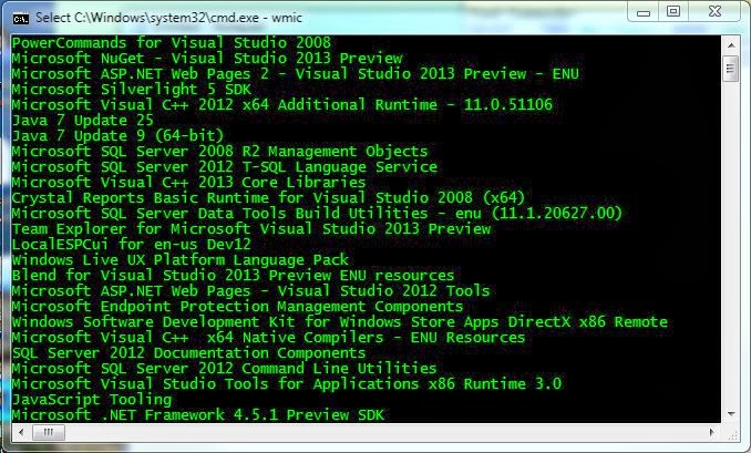 Get a List of all Installed Programs (and Updates) from cmd