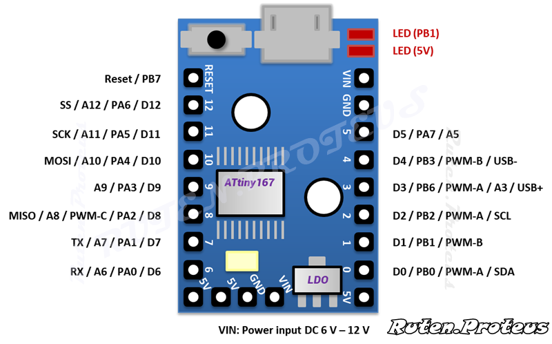 Attiny85 Pinout Arduino