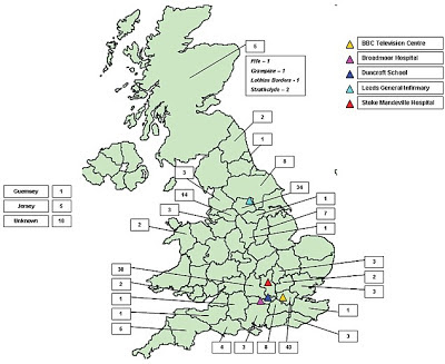 map of England where Jimmy Savile raped children