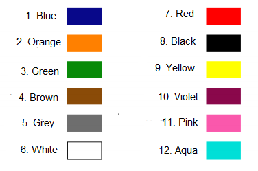 288 Fiber Color Chart