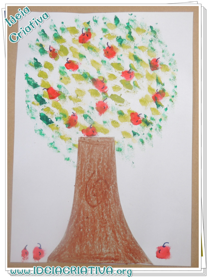 Atividade Dia da Árvore Pintura com Esponja