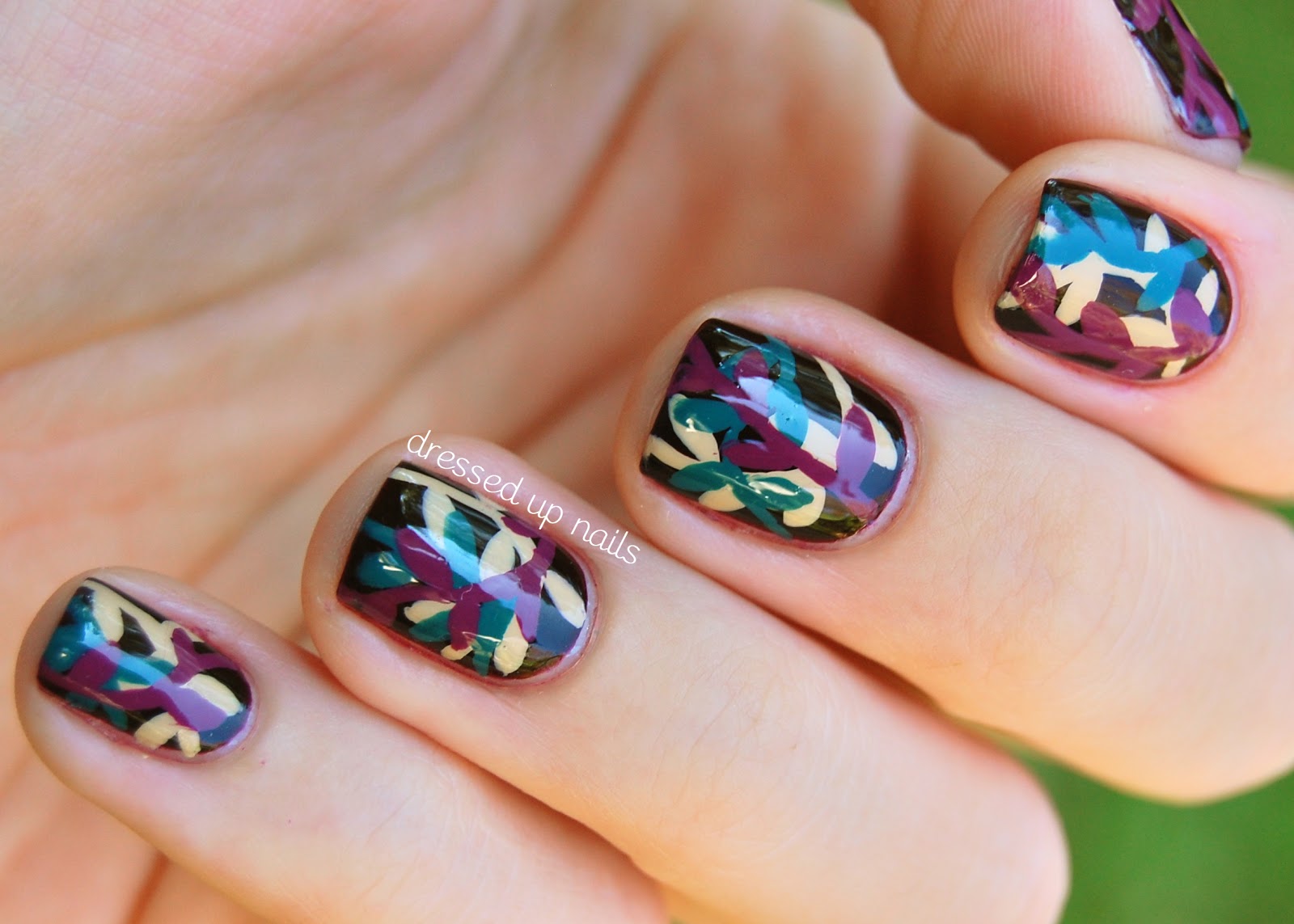 Collection The return of the China Glaze On Safari nail art series with vine nail art!