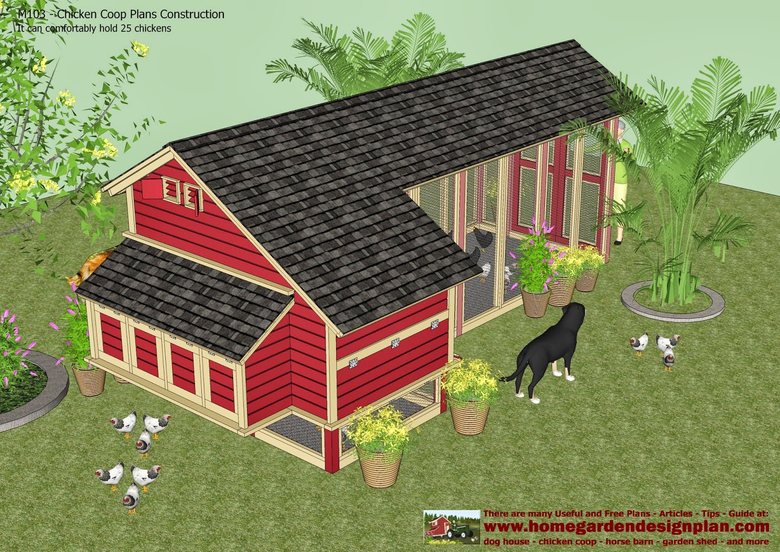home garden plans M103 - Chicken Coop Plans Construction 