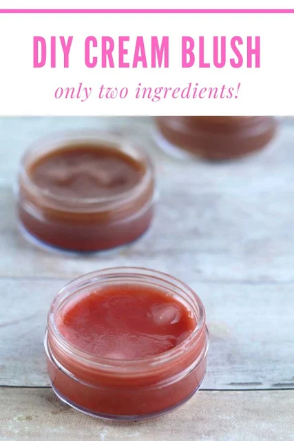 How to make diy blush without beetroot and without arrowroot.  This natural blush recipe is easy and only has two ingredients.  It won’t clog pores.  You can get the right makeup shade for your skin tone.  This diy cream blush is easy to make natural makeup.  This is one of the best beauty hacks.  #diy #blush #creamblush #diymakeup #makeup #sheabutter #easy #beautyhack #beauty