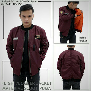 Jual Jaket Bomber Merah maron