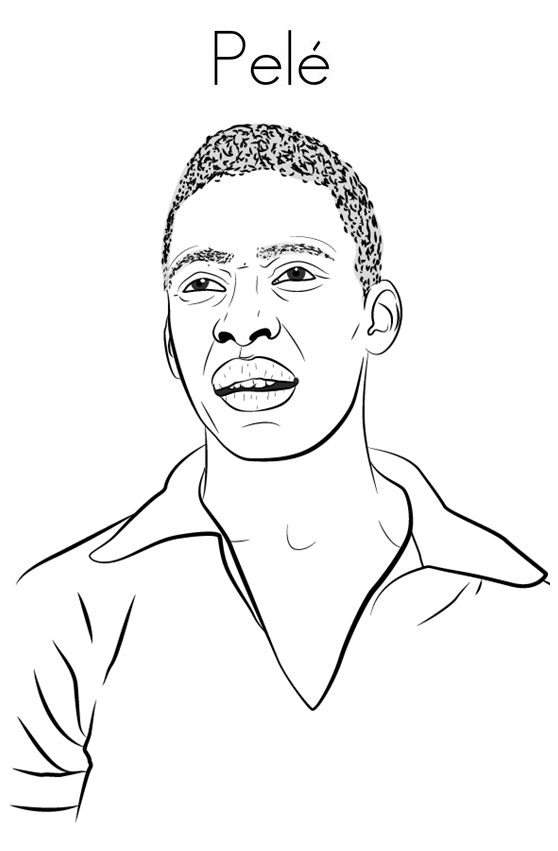 Blog de Geografia: Pelé - Desenho para Imprimir e Colorir
